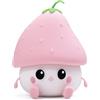 Yitekrg Lampada da Notte a Forma di Fragola per Bambini Lampada da Comodino Ricaricabile in Silicone Carino a Forma di Fragola Lampada da Comodino Ricaricabile per Bambini Decorazioni per Bambini a(rosa)