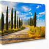 ConKrea Quadro su Tela Canvas - INTELAIATO - Pronto da Appendere - Siena - Cipressi - Viale Alberato - Toscana - 50x70cm - Senza Cornice - (cod.2937)