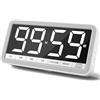 VOCOO Grande timer da cucina digitale: Timer magnetico a LED con 3 luminosità, 4 allarmi e 3 livelli di volume, Timer per il conto alla rovescia alimentato (Bianco)