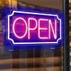 welinly Open Signs for Business, LED Open Sign for Business Window Storefront Door Store Bar Cafes, Eletric Powered Neon Open Sign Light Up Business Signs 16 inch