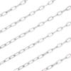 Beebeecraft Catena A Graffetta in Argento da 32.8 Piede 2.5mm 304 Cavi Ovali in Acciaio Inossidabile Catene A Maglie Lunghe Saldate Rotolo per La Creazione di Gioielli Braccialetti Orecchini