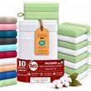 Betz 10 guanti da bagno manopola Palermo 100% cotone misure 16 x 21 cm colore bianco e verde