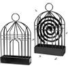 Engelblick DE 2 Pezzi Porta Spirale Antizanzare in Metallo, Supporto Retrò a Forma di Gabbia per Incenso, Decorazione Elegante per Giardino e Casa (Nero)