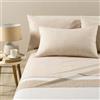 Caleffi Completo Lenzuola Matrimoniale Nevada 2 in 100% Cotone - Set Letto 250x280 cm con Lenzuolo Sotto con Angoli 180x200 H28 + 2 Federe 50x80 (Naturale)