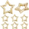 SUNNYCLUE 1 scatola 6 pezzi Trigger Spring O Rings Vero Ottone Placcato Oro 18K Portachiavi A Stella Clip Piccolo Mini Anello per Borsa Clip Portachiavi Fibbie Moschettoni A Molla per Gioielli Creazio