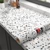 Decotalk Pellicola Adesiva Per Top Cucina Piano Terrazzo Stone Bianco 40X500cm Carta Adesiva Per Mobili Cucina Lavabile Bianco Rotolo Adesivo Perper Scrivania Tavolo Top Armadio Comodino Rimovibile