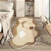 ZHONGZD Area Rugs - Tappeto in Cashmere Artificiale Tappeto a Forma di Nuvola Tappeto Irregolare Lavabile Morbido e Semplice con Supporto Antiscivolo per Una Facile Manutenzione