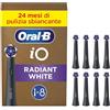Oral-B Testine di Ricambio iO Radiant White, Nere, 8 Ricambi