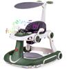 GIANTEX Girello per Bambini 7-18 Mesi 7 in 1, Baby Walker con Tettuccio, Vassoio di Giochi, Carillon, Luci, Primi Passi Piegevole, Altezza e Velocità Regolabili, Carrello da Spinta (Verde+Bianco)