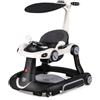 GIANTEX Girello per Bambini 7-18 Mesi 7 in 1, Baby Walker con Tettuccio, Vassoio di Giochi, Carillon, Luci, Primi Passi Piegevole, Altezza e Velocità Regolabili, Carrello da Spinta (Nero + Bianco)