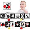Yolistar Libri Sensoriali Neonato con Specchiom,Tummy Time Neonato，Libri Neonato,Giochi Sensoriali per Neonati,Libri di Stoffa per Neonati 0 3 6 Mesi, Con Suono, Pieghevole e Lavabile
