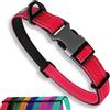 Sweetie Collare Cane Imbottito Neoprene - Riflettente & Anello Alluminio Anti-Ruggine - Regolabile S M L - Collare per Cani Taglia Media Piccola Grande - Rosso