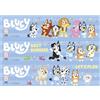dekora - Decorazioni per Torta di Compleanno Bluey, 3 Strisce in Carta Alimentare Commestibile 21 x 14,8 cm, Design Bingo e Bluey, Senza Glutine, Senza Lattosio, Adatto ai Vegetariani