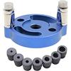 WOVEBIUS 2-10mm Autocentrante Doweling Jig Set Localizzatore Puncher Foro Verticale Blu