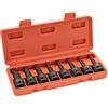 Jetech Set di 8 chiavi a bussola a percussione da 1/2 Torx Bit Sockets T30-T70, realizzate con acciaio Cr-Mo, struttura in un unico pezzo, include robusta custodia per il trasporto soffiato