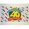 AZ FLAG BANDIERA BUON COMPLEANNO 40 ANNI 90x60cm - BANDIERA AUGURI ANNIVERSARIO - HAPPY BIRTHDAY 60 x 90 cm - AZ FLAG