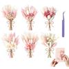 Soodyoow 6 Pezzi Fiori Secchi, Rosa Mini Bouquet di Fiori Secchi Naturali, Fiori Secchi Decorativi, Fiori Secchi per Bomboniere per Bomboniere, Vasi E Artigianato