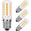 Euxper Lampadina LED E14 3W Bianco Caldo 28W Alogena Equivalente Risparmio Energetico, Lampadine LED E14 Piccola Vite Edison (SES) per Congelatore/Cappa/Macchina da Cucire, AC220-240V, Confezione da 4 Euxper
