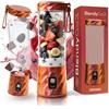 BlendyGo Frullatore portatile mini frullatore elettrico BlendyGo 3 usb ricaricabile tritatutto elettrico frullo piccolo blender smoothie maker trita ghiaccio e frutta congelata (Pink Pearl)