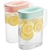Bqkroa 2 boccali in plastica da 2,1 l con coperchio: materiale PP con manico, ampia apertura con coperchio, per la casa e picnic, tè, succhi di frutta, limonata