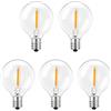 Toipwen Lampadina di ricambio G40 per Catena Luminosa Esterno, portalampada E12, luce calda 2500K, adatta per Catena Luminosa Esterno da 24V (confezione da 5)