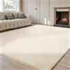 Sour Lemon Tappeto morbido per soggiorno, liscio in pelliccia di coniglio, a pelo corto, antiscivolo, per camera da letto, decorazione della stanza, tappeto 200 x 300 cm (crema, 240 x 300 cm)