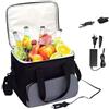 OUHKDM Borsa Frigo Elettrica Portatile da 15 Litri, Frigo Auto 12V per Campeggio e Viaggi, Scatola Frigo Automatica DC Plug-in con Tracolla, Mantiene il Cibo Fresco per Auto, Camion, Camper