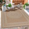 Carpetsale24 Tappeto da Esterno Impermeabile 200x300 (200x290 cm) Beige - Tappeto Resistente alle Intemperie e Lavabile in Lavatrice - Tappeto per Terrazza, Balcone, Campeggio, Giardino