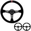 RZoZZZadN Volante 350MM 14 pollici pelle scamosciata PU microfibra alluminio compatibile con il gioco di corse Drift Sport Deep Rally universale