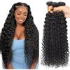 AiPliantfis Human Hair Bundles Water Wave Capelli Veri Tessitura Human Hair Extensions Capelli Umani Natural Black Double Weft Extensions 50g/PC 150G Total Unprocessed Remy 3 Bundle 28 30 34 Zoll
