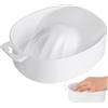 LALADEFIEE Ciotola Singola Bianca per Manicure, Vaschetta Rettangolare in Plastica | Rimuovere Semipermanente Unghie, Accessori Bagno, Ciotola Unghie, Uso Casa e Salone Professionale
