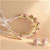 VOSSOT 2 Pezzi Cerchietti con Fiori per Capelli, Accessori Capelli Floreali con Perle, Rosa & Avorio, Ideali per Matrimonio, Festa, Oktoberfest e Foto