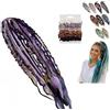 Generico Estensione Dei Capelli Boho Dreadlock, Attacco Elastico In Un Minuto, Materiale Sintetico Morbido Ed Elastico, Code Di Cavallo Naturali Intrecciate A Mano(Purple)