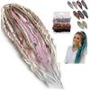 Generico Estensione Dei Capelli Boho Dreadlock, Attacco Elastico In Un Minuto, Materiale Sintetico Morbido Ed Elastico, Code Di Cavallo Naturali Intrecciate A Mano(Pink)