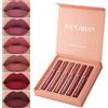 flintronic 6 PCS Rossetto Liquido, Rossetto Matte, Colore Intenso, Matte a Lunga Durata Lip Colour, No Transfer, Consistenza Crema