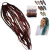 Generico Estensione Dei Capelli Boho Dreadlock, Attacco Elastico In Un Minuto, Materiale Sintetico Morbido Ed Elastico, Code Di Cavallo Naturali Intrecciate A Mano(Red)