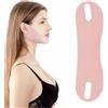 Thinp Maschera per il mento a doppio mento, riutilizzabile, con linea a V, per lifting facciale e mento, per sollevamento del mento e per rassodare la pelle e prevenire cedimenti (rosa)