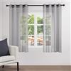 Topfinel Tende per Interni con Occhielli in Voile Camera da Letto Cucina Cameretta Bambini Soggiorno Moderne Eleganti Tenda Semitrasparenti 2 Pezzi Grigio Scuro 140x160 CM