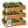 Garronda Orto Rialzato da Esterno per Giardino, Cassoni Orto, Aiuola Rialzata con Telaio in Legno 120x80 cm, Grandi Fioriere per Piante, Fiori, Erbe, Frutta e Verdura GD-0075 (Marrone, 3 pz)