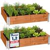 Garronda Orto Rialzato da Esterno per Giardino, Cassoni Orto, Aiuola Rialzata con Telaio in Legno 120x80 cm, Grandi Fioriere per Piante, Fiori, Erbe, Frutta e Verdura GD-0075 (Marrone, 2 pz)