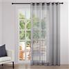 Topfinel Tende Cucina per Interni con Occhielli in Voile Camera da Letto Cameretta Bambini Soggiorno Moderne Eleganti Tenda Semitrasparenti 2 Pezzi 300x240CM Grigio Scuro