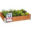 Garronda Orto Rialzato da Esterno per Giardino, Cassoni Orto, Aiuola Rialzata con Telaio in Legno 120x80 cm, Grandi Fioriere per Piante, Fiori, Erbe, Frutta e Verdura GD-0075 (Marrone, 1 pz)