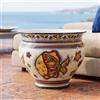 Ceramiche Sofia Stand Cachepot in Ceramica di Caltagirone — Decoro Pesci - 45 cm / Decoro Pesci