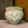 Ceramiche Sofia Stand Cachepot in Ceramica di Caltagirone — Verde e Arancio, Diverse Dimensioni - 30 cm / Linea Verde e Arancio