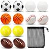 Meanju 12 Pezzi Palla Antistress, Palline Sportive Bambini con Borsa Portaoggetti