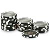 POKEO Fiches Poker Laser Las Vegas 11,5g Nucleo Metallico - Rotolo 25 Pezzi, Valore $100 Nero - Texas Hold'em Blackjack Casinò Stile Las Vegas