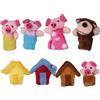 AwnsIMfreien Marionette da Dito con Animali, Marionette da Dito con maialini, Mini Peluche Morbido da 8 Pezzi, Carino