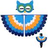 dellyy Bambini Costume Ali Uccello, Costume Ali Gufo, con Maschera Feltro, Bambini Uccello Costumi Carnevale, Carnevale Mantello Pavone, Costumi mantello Gufo per Carnevali, Halloween, Feste, Pasqua
