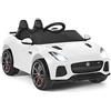 SOARS Macchina Elettrica per Bambini Jaguar 12V con Telecomando, Auto Elettrico a Pedale e Cinture di Sicurezza, Veicoli con Multimedia, Clacson e Luci, Velocità 3-5 km/h, Carico 25 kg (Bianco)