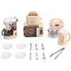 Latemeia Set da cucina per bambini, giocattolo da gioco con forno a microonde funzionante, tostapane e macchina per il caffè, 6+ mini elettrodomestici per assemblaggio fai-da-te, giocattoli da cucina per raga